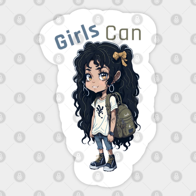 Girls can, Cute Girl Sticker by Zerobits